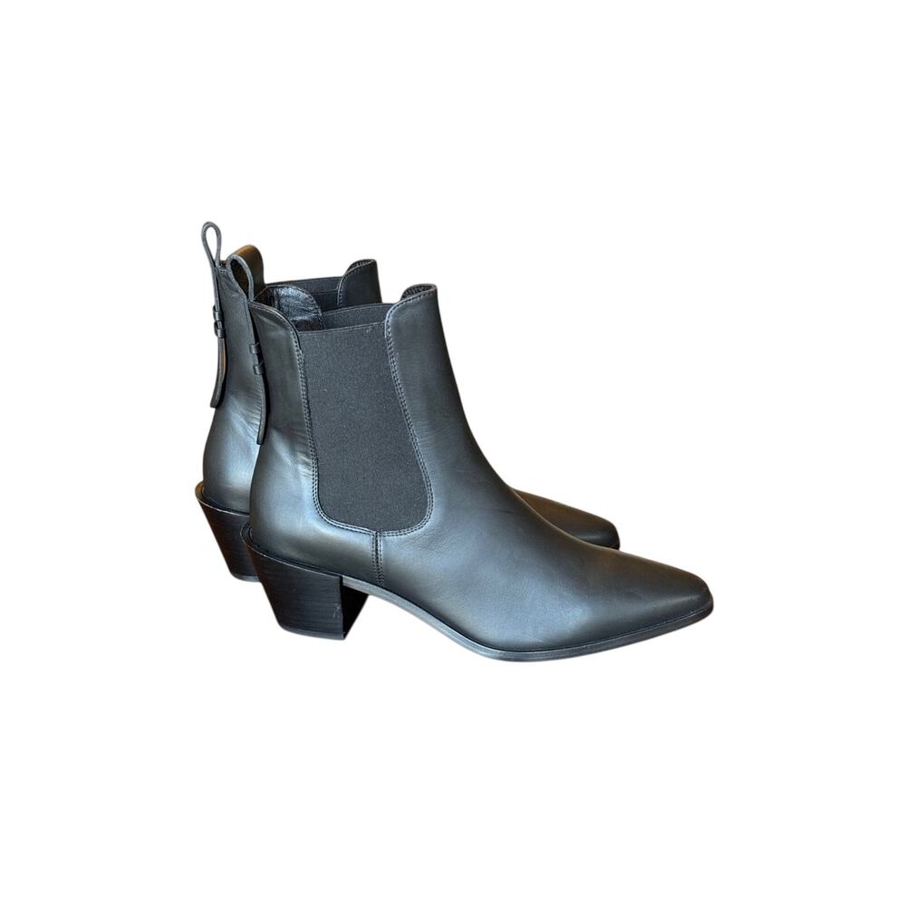 Frame Le Lexington MSRP $500 Black Leather Pointed Toe Chelsea Boots Size 36